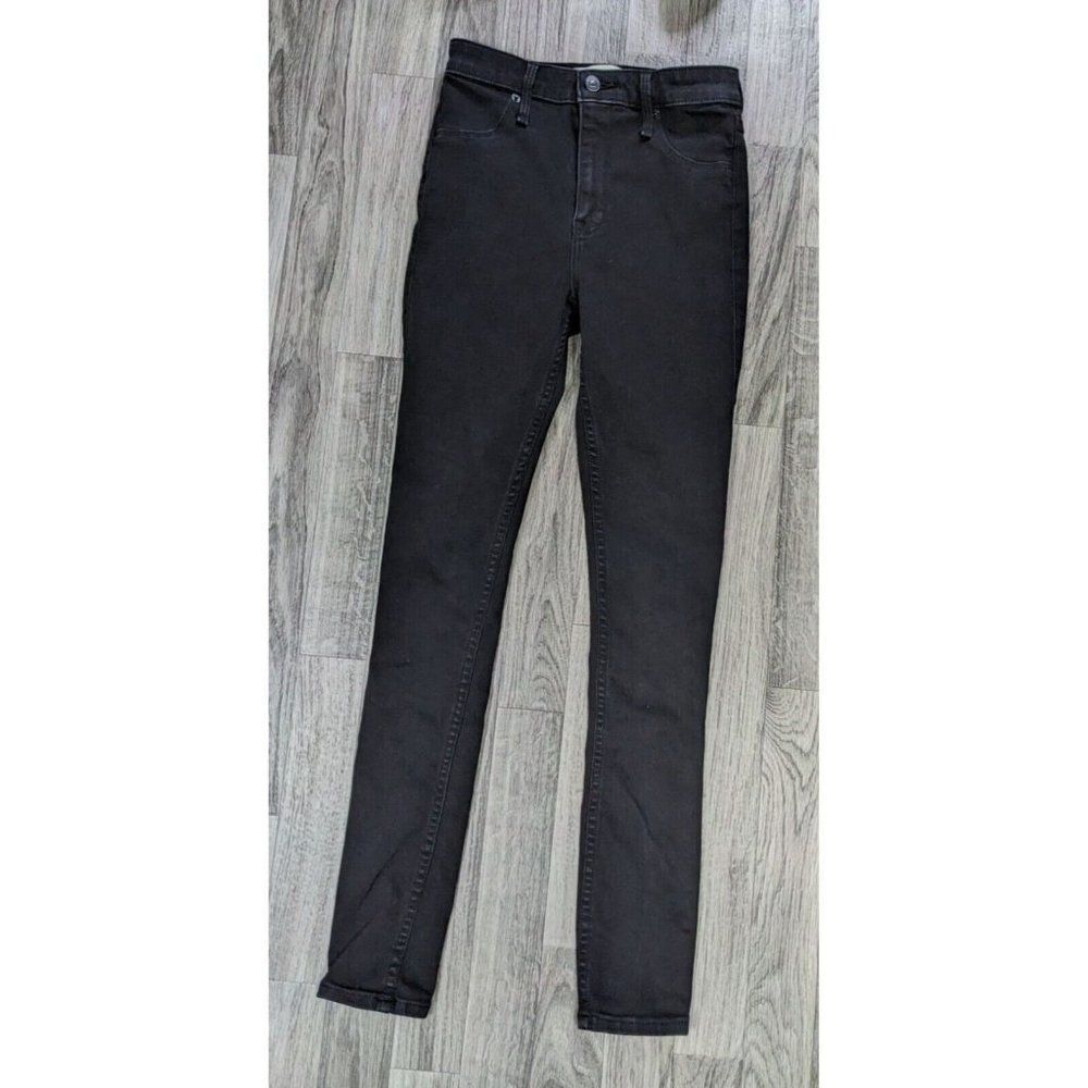 Abercrombie & Fitch Womens Size 25 / 0 Reg High Rise Black Denim Jeans Leggings